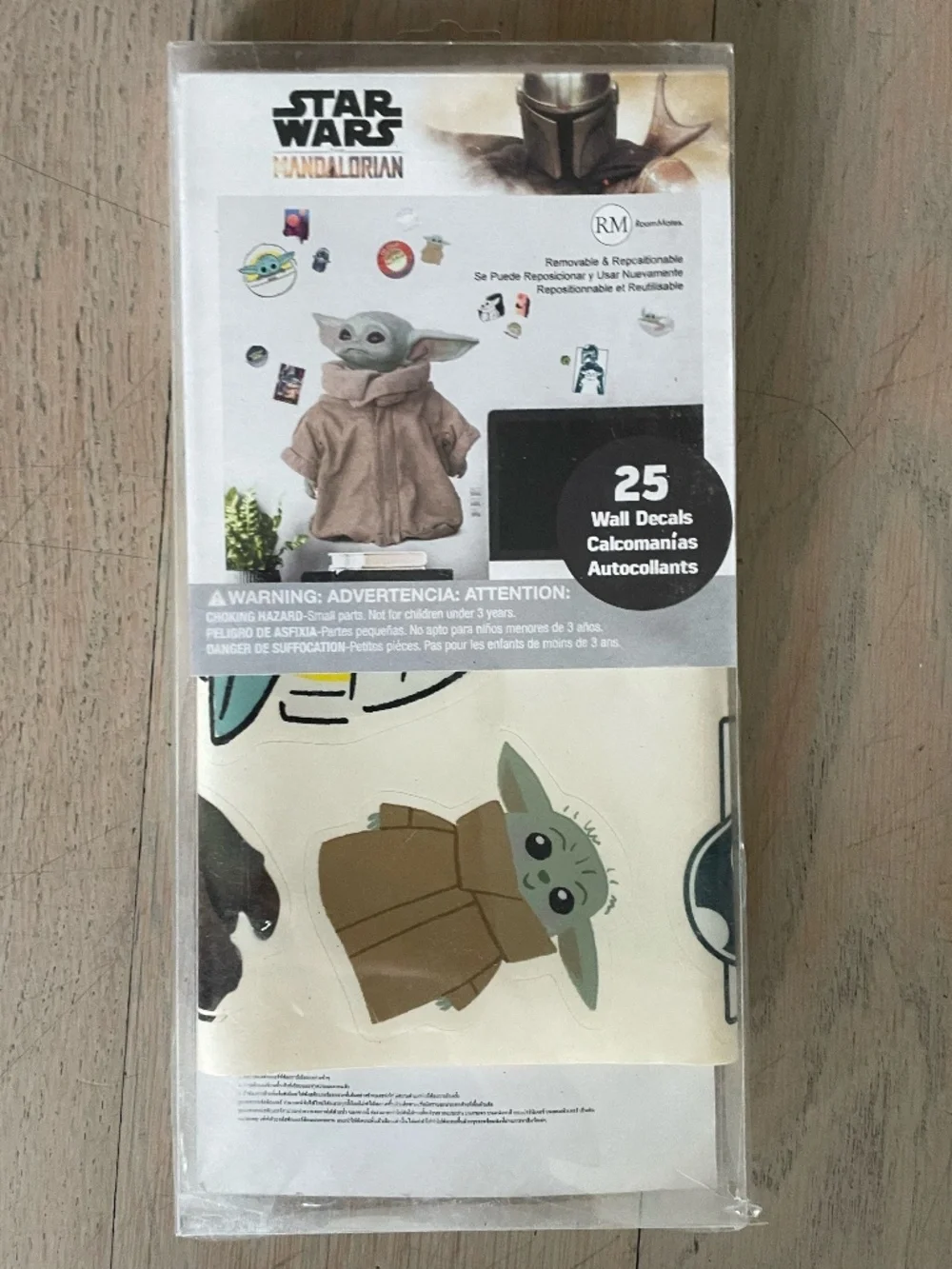 Star Wars Mandalorian Grogu Baby Yoda 25 Self-Adhesive RoomMates Wall Decals New